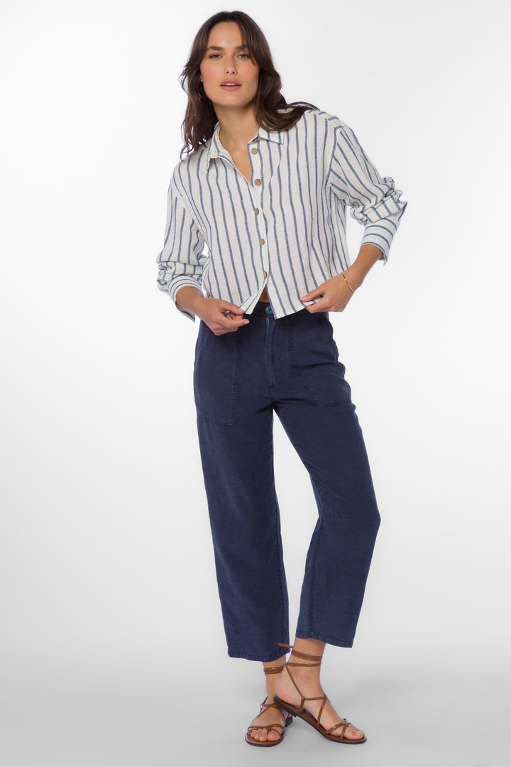 Summerlyn Navy Stripe Shirt - Tops - Velvet Heart Clothing