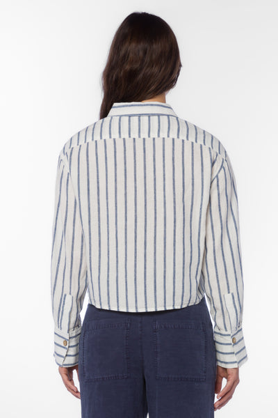 Summerlyn Navy Stripe Shirt - Tops - Velvet Heart Clothing
