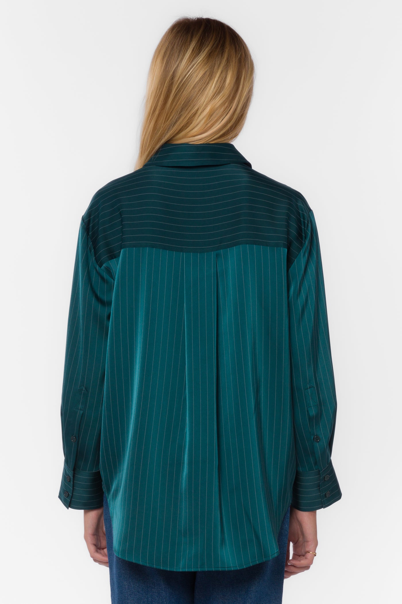 Sutton Green Stripe Shirt - Tops - Velvet Heart Clothing