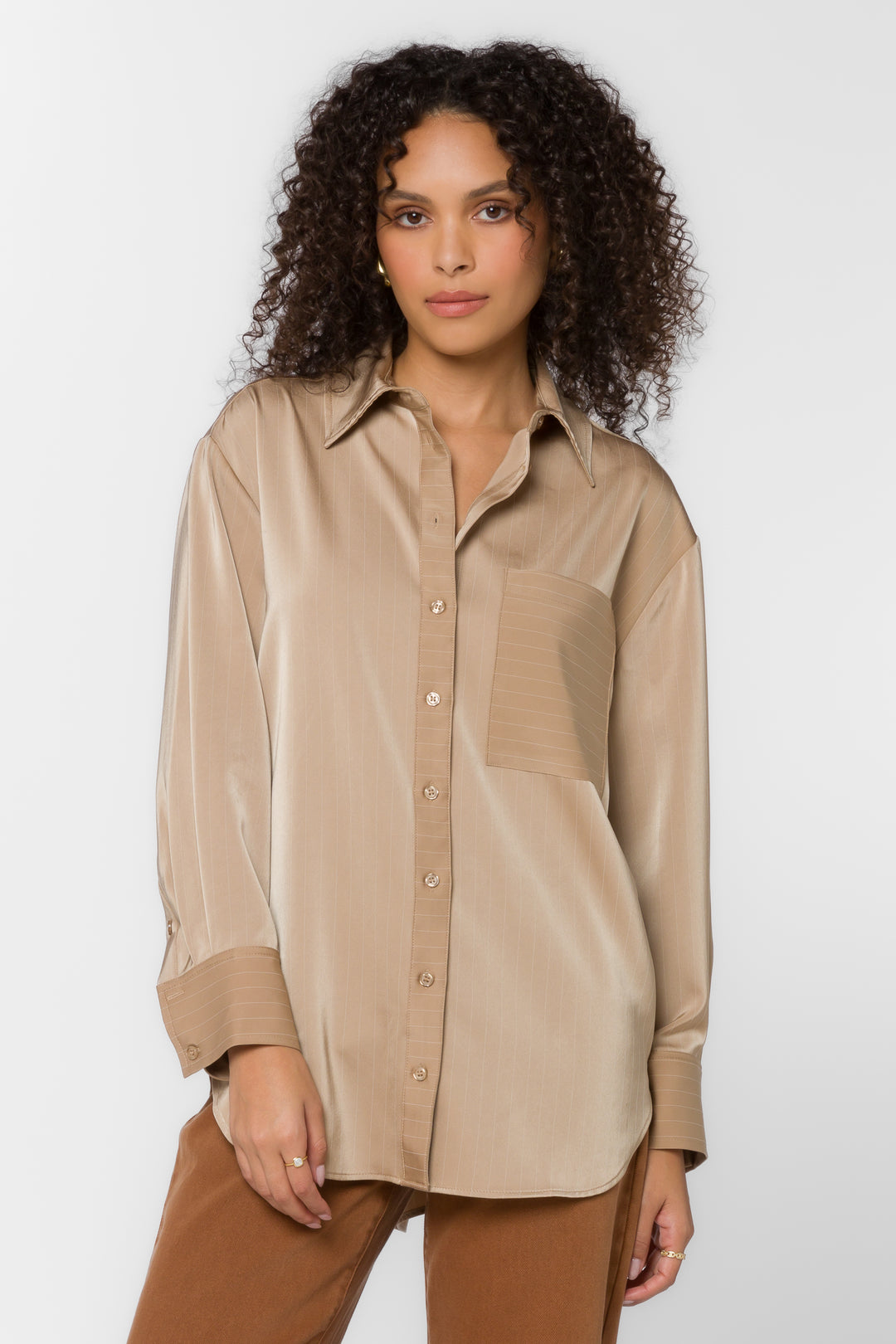 Sutton Taupe Stripe Shirt