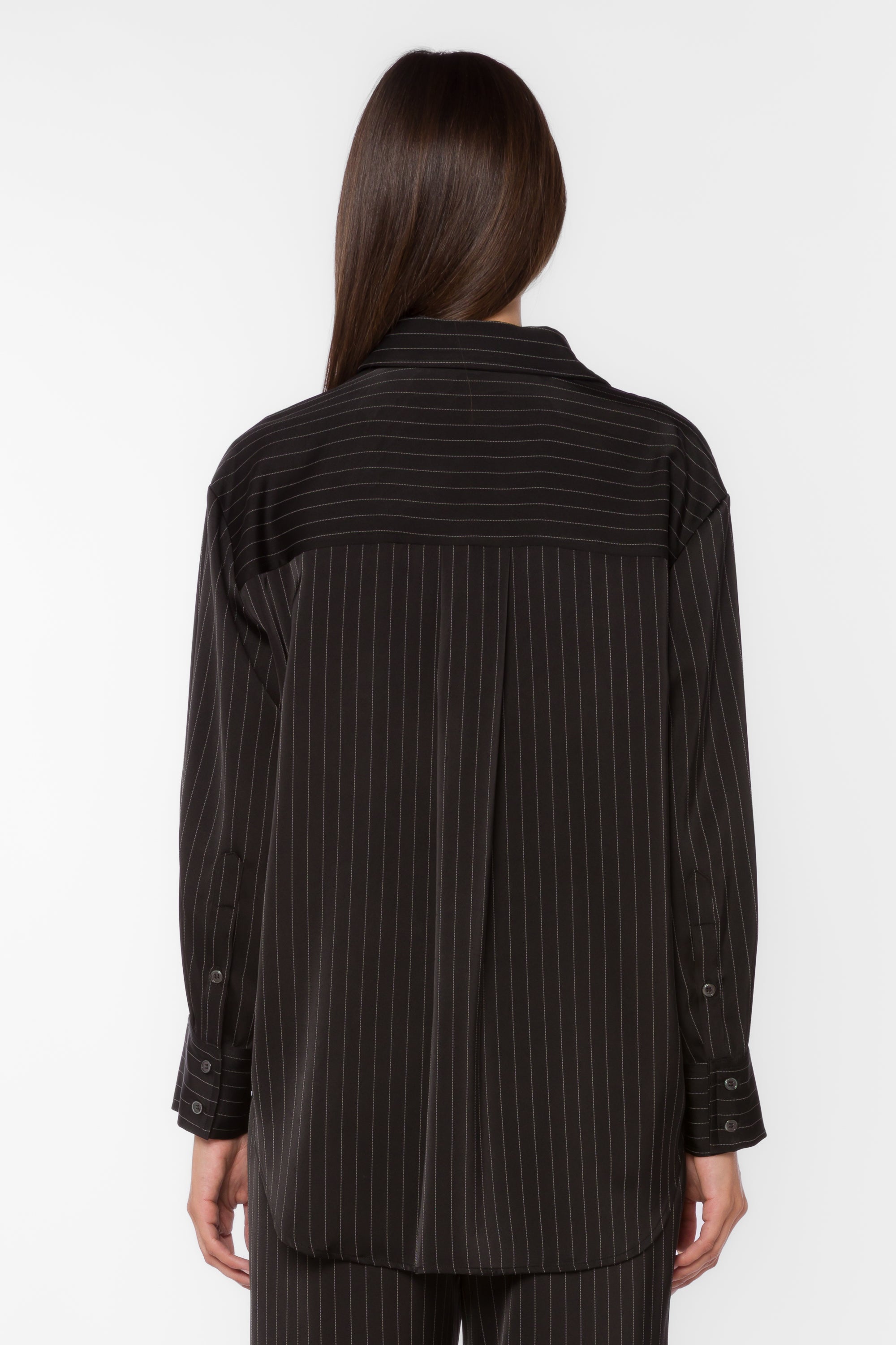 Sutton Black Pinstripe Shirt - Tops - Velvet Heart Clothing