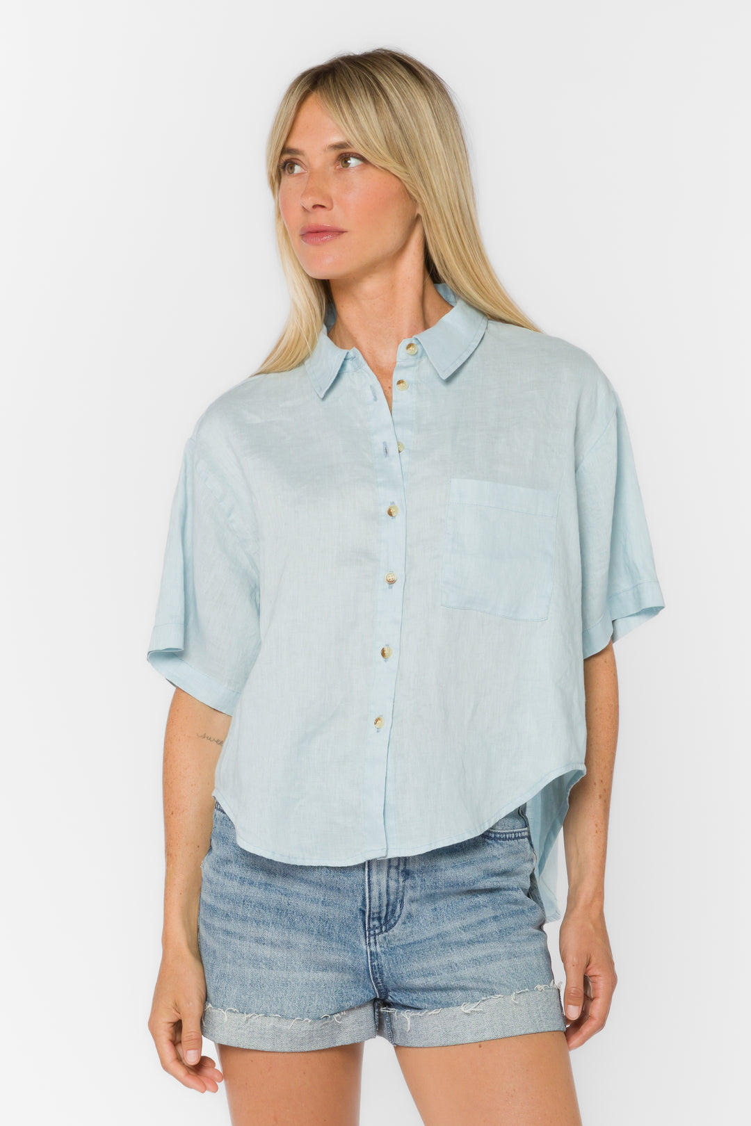 Suzanne Blue Shirt - Tops - Velvet Heart Clothing
