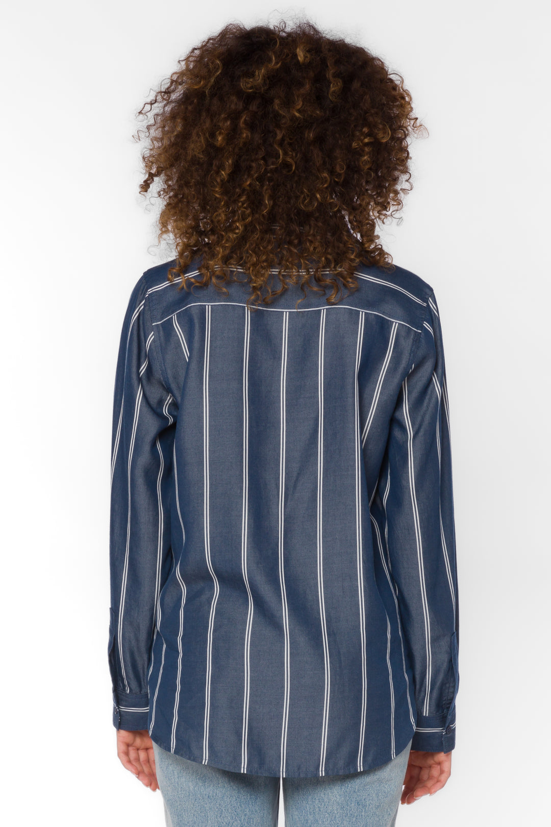 Talma Navy Stripe Shirt - Tops - Velvet Heart Clothing