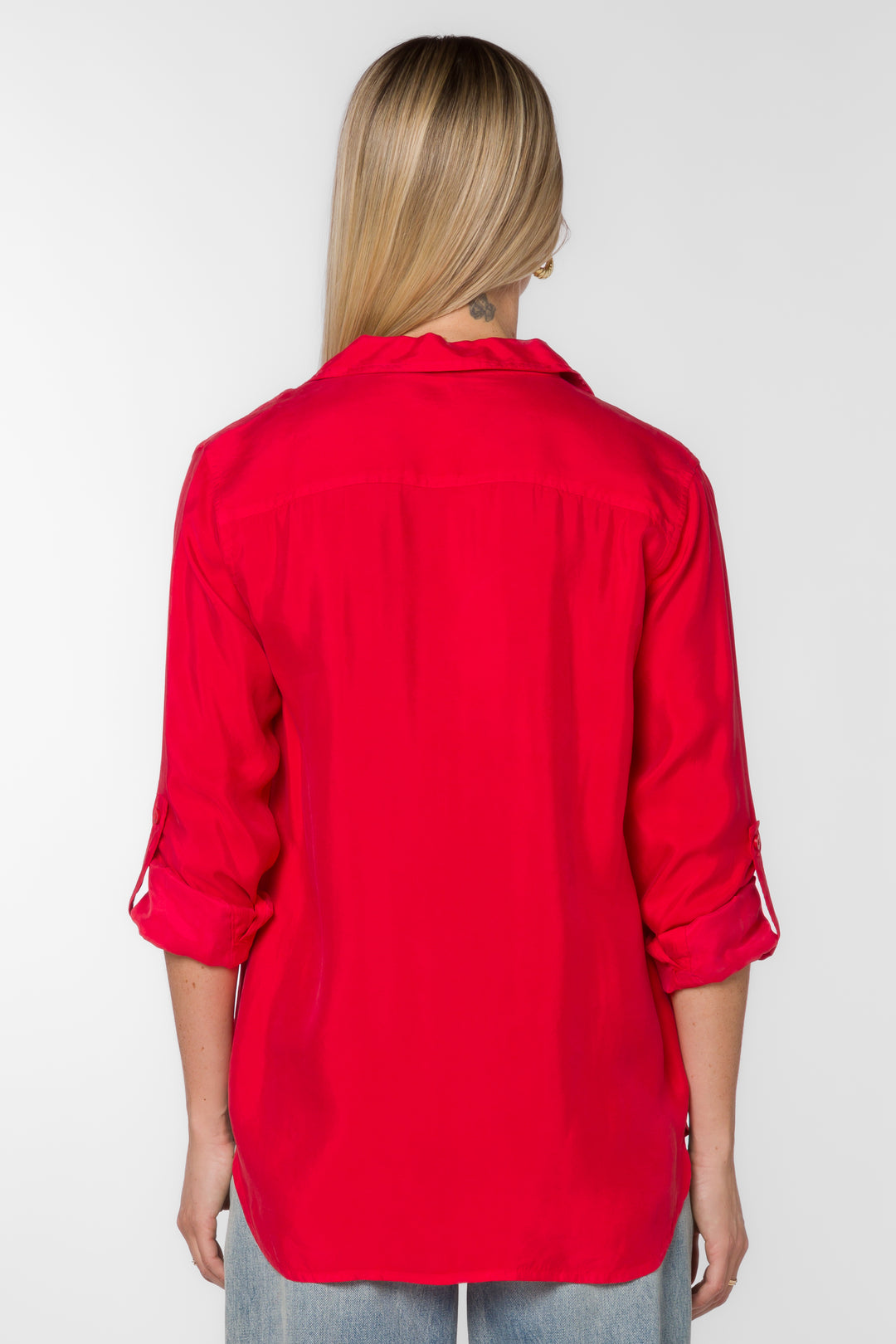 Talma Red Viscose Shirt - Tops - Velvet Heart Clothing