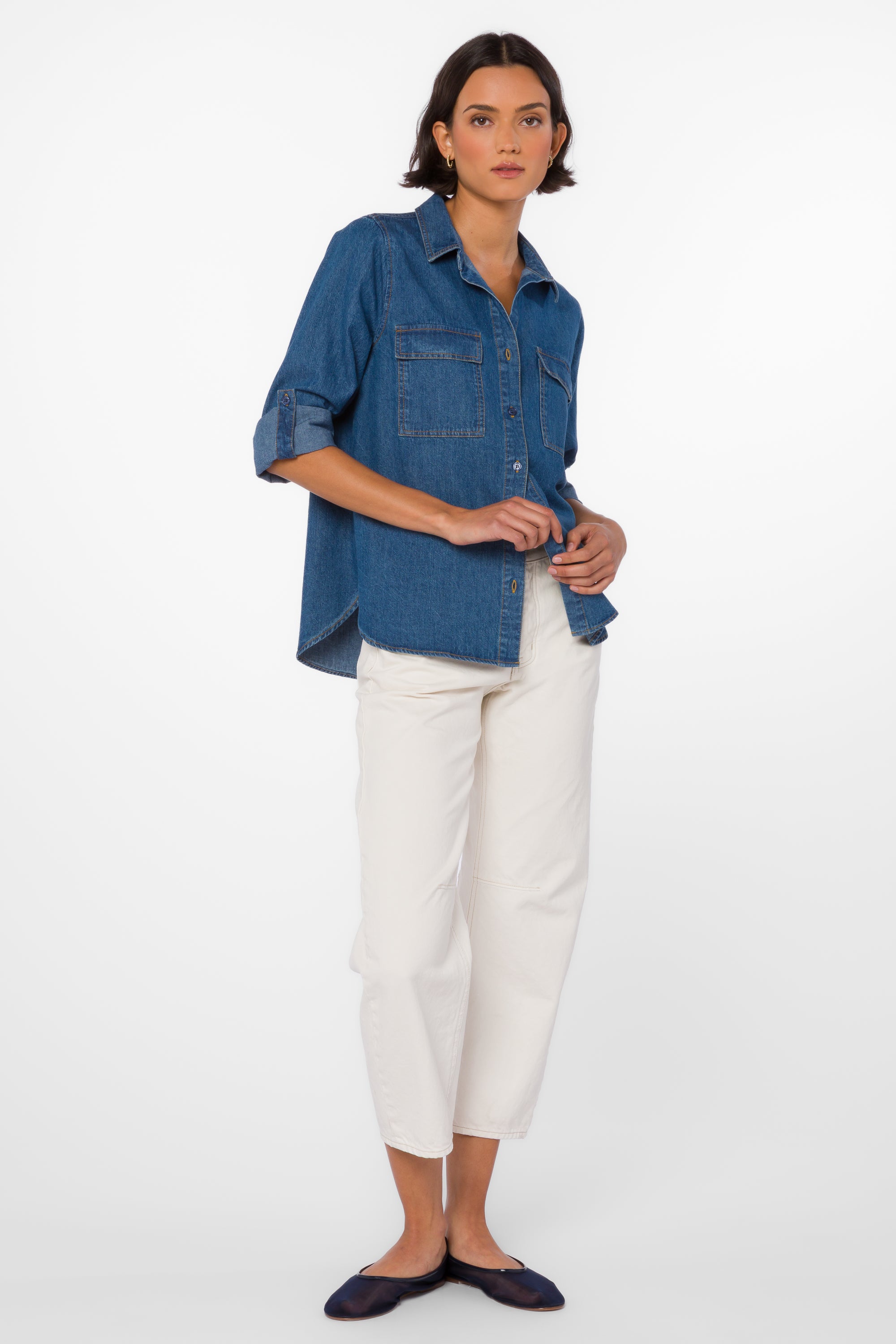 Talma Dark Rinse Shirt - Tops - Velvet Heart Clothing