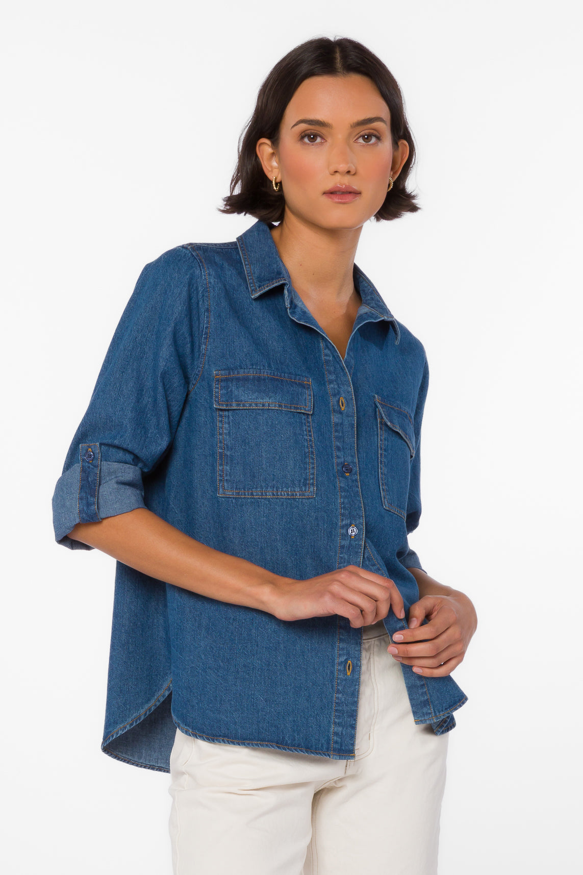 Talma Dark Rinse Shirt - Tops - Velvet Heart Clothing