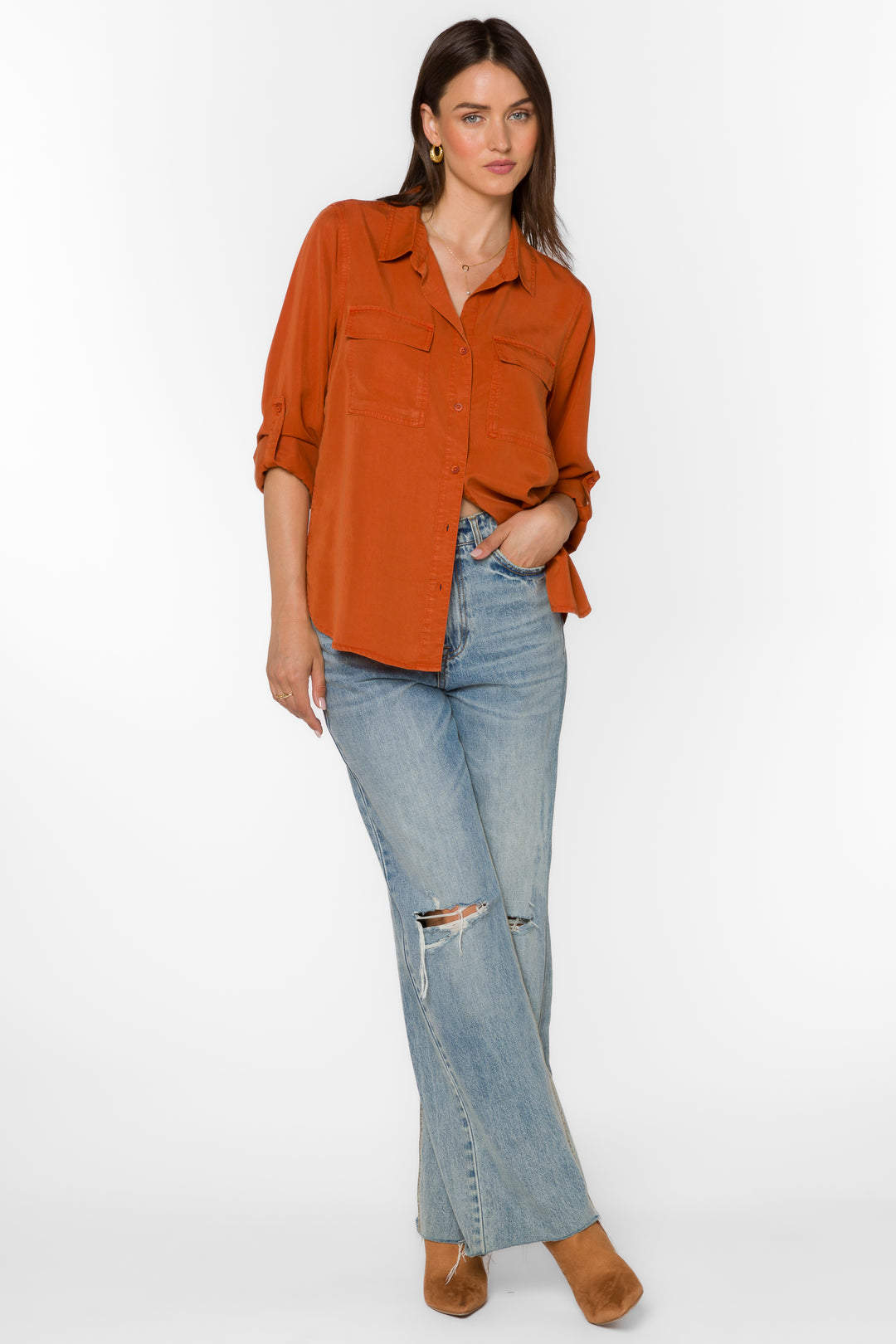 Talma Cinnamon Shirt - Tops - Velvet Heart Clothing