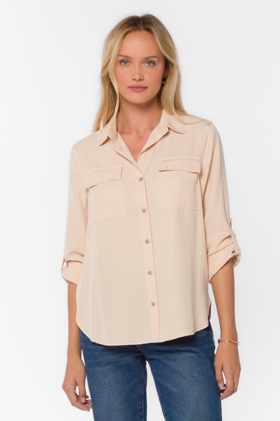 Talma Flax Beige Shirt - Tops - Velvet Heart Clothing