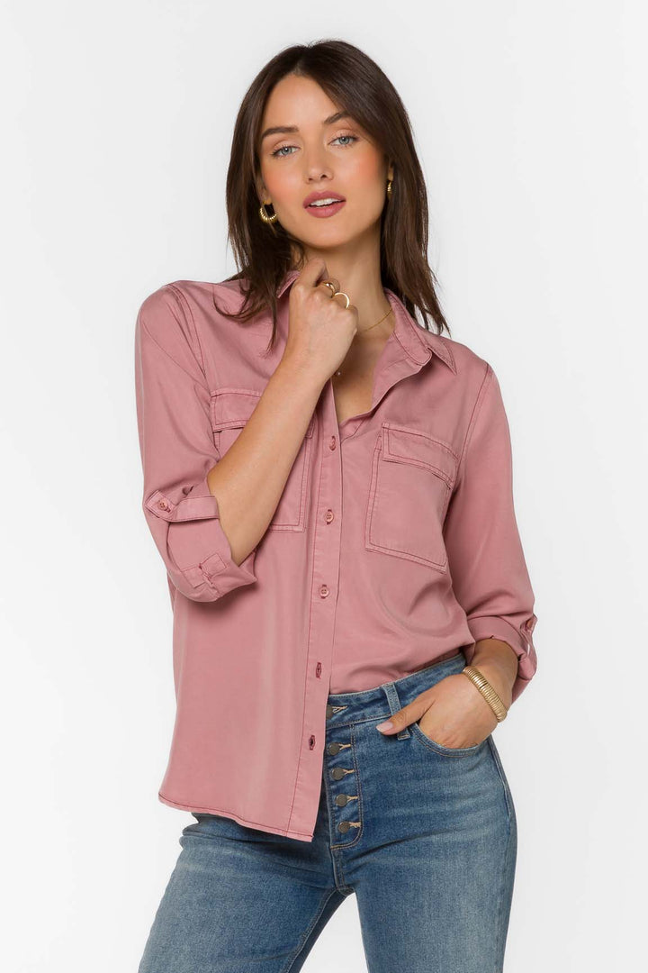 Talma Muted Mauve Shirt - Tops - Velvet Heart Clothing