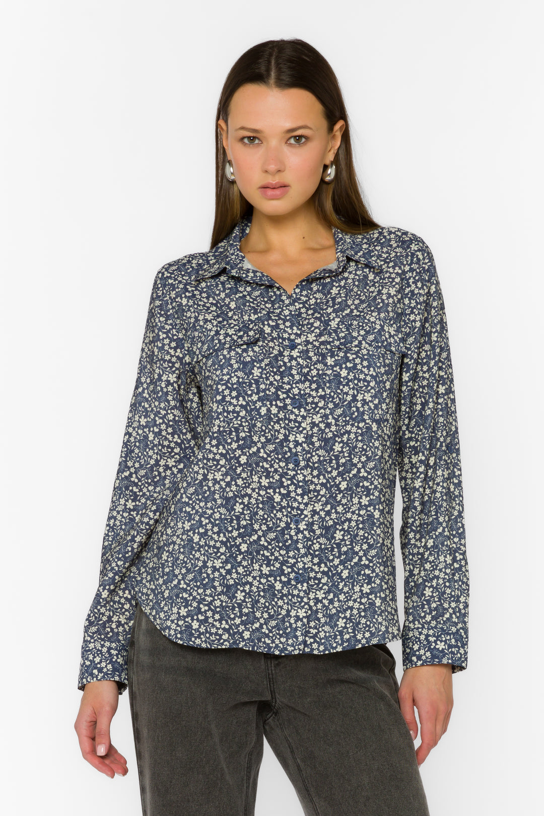 Talma Navy Floral Shirt