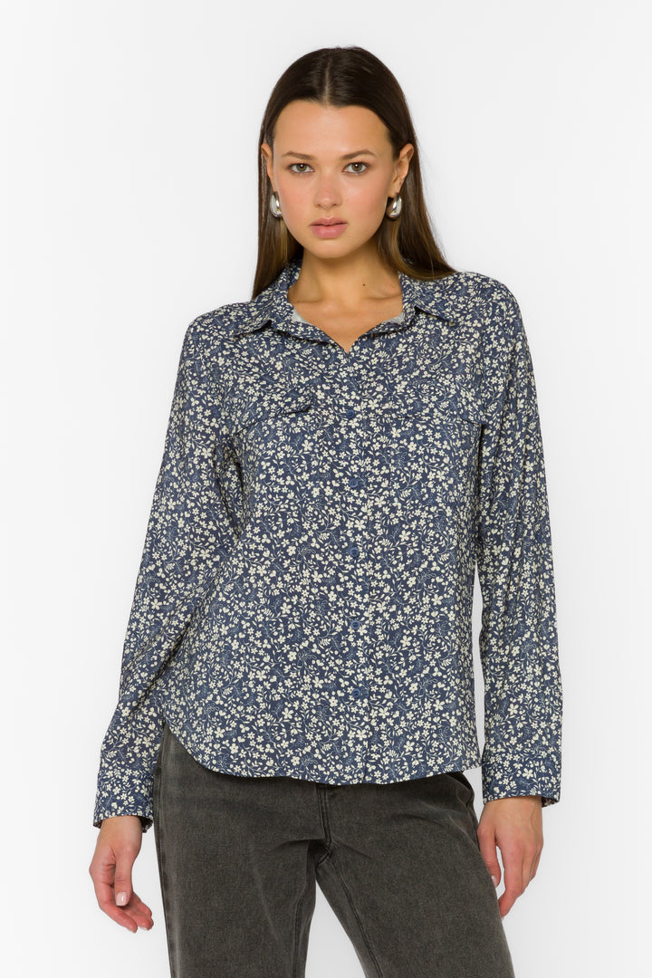 Talma Navy Floral Shirt
