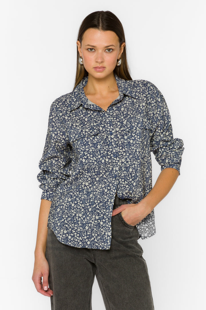 Talma Navy Floral Shirt