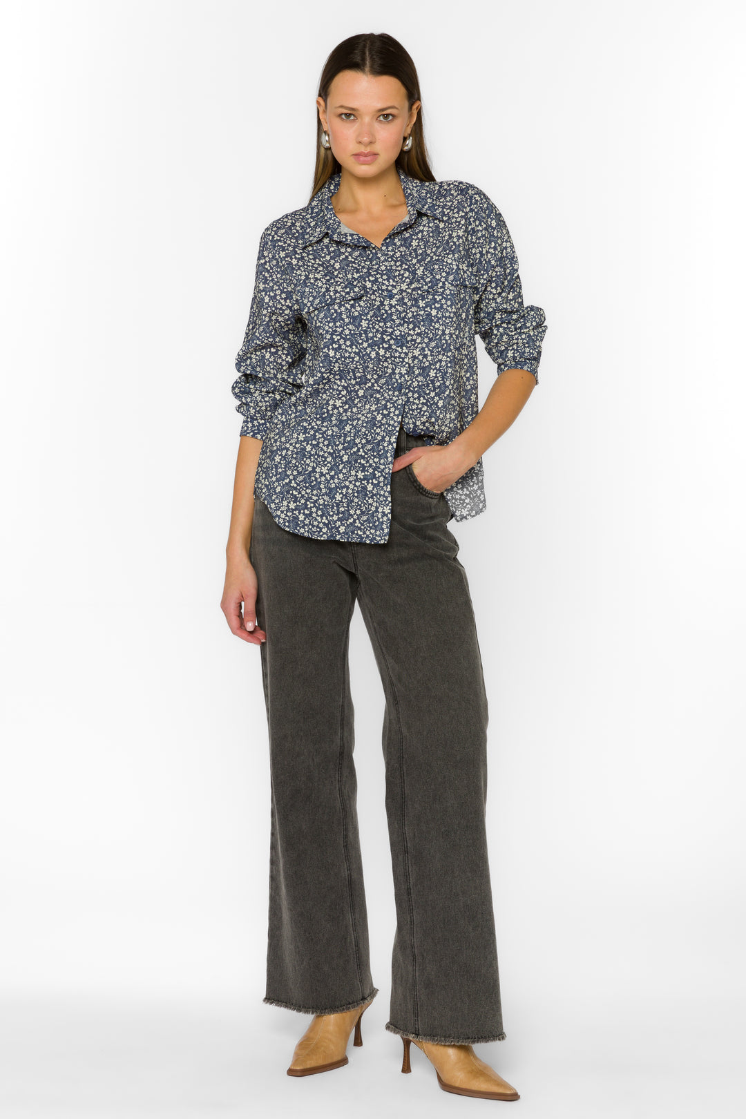 Talma Navy Floral Shirt