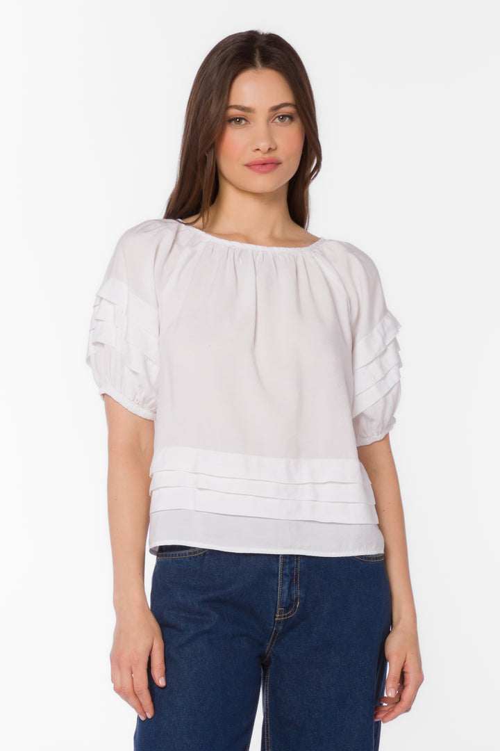Tashia Optic White Top - Tops - Velvet Heart Clothing