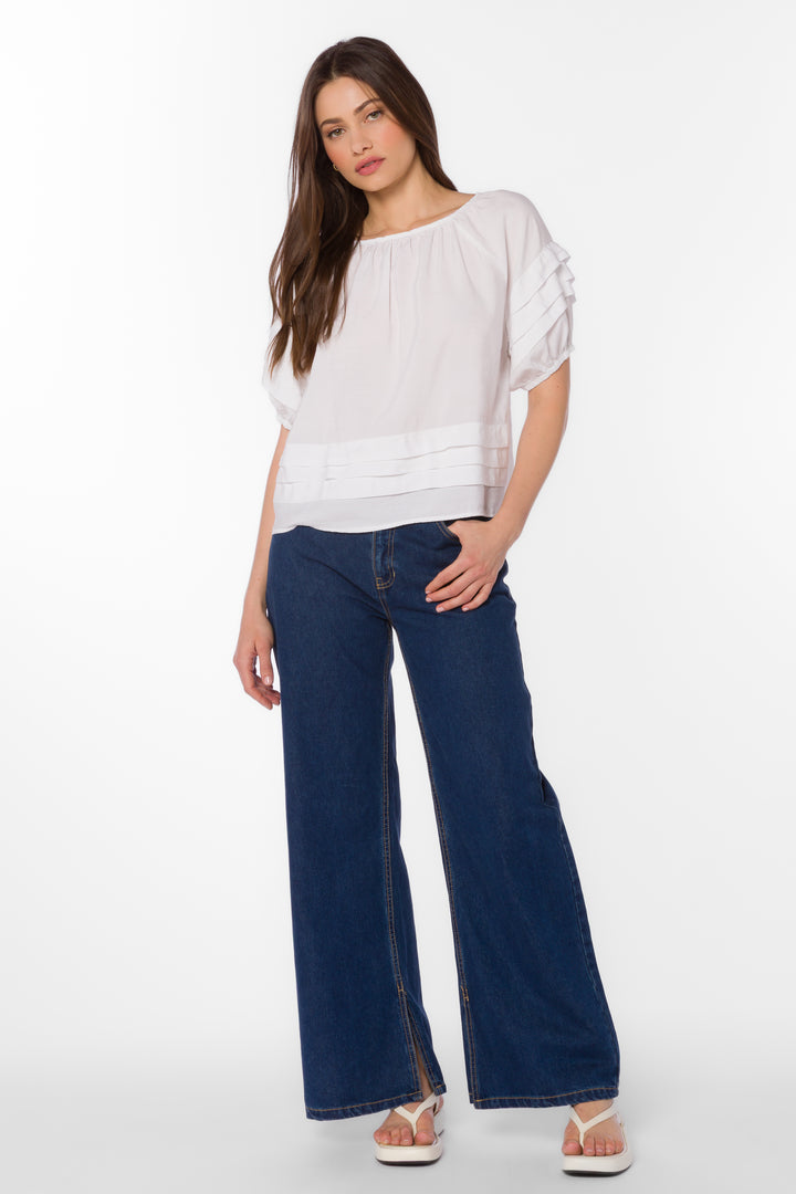 Tashia Optic White Top - Tops - Velvet Heart Clothing