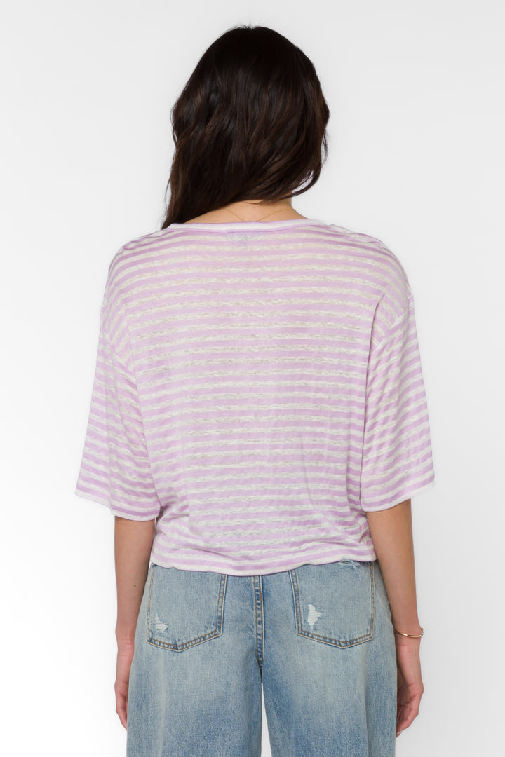 Teller Periwinkle Stripe Tee - Tops - Velvet Heart Clothing