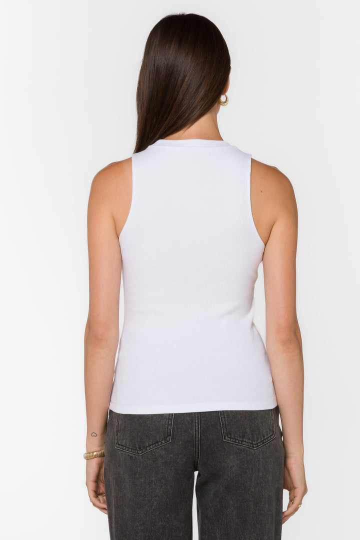 Tibby Optic White Tank - Tops - Velvet Heart Clothing