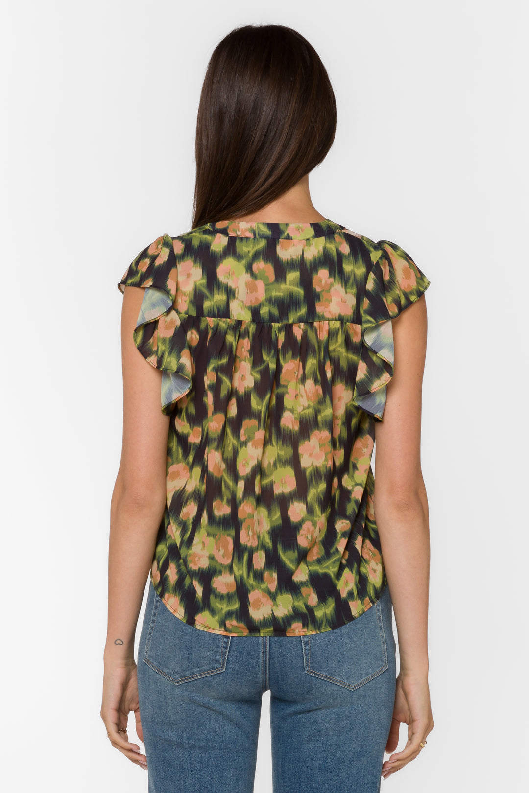 Trish Blurred Floral Blouse - Tops - Velvet Heart Clothing