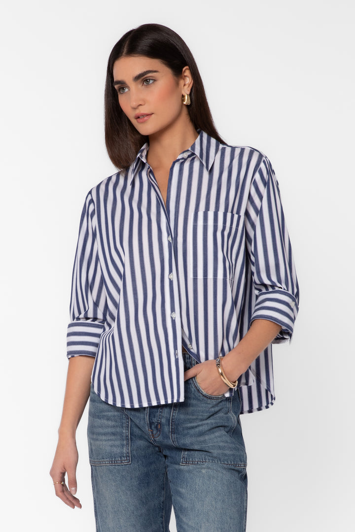 Valencia Indigo Stripe Cotton Shirt