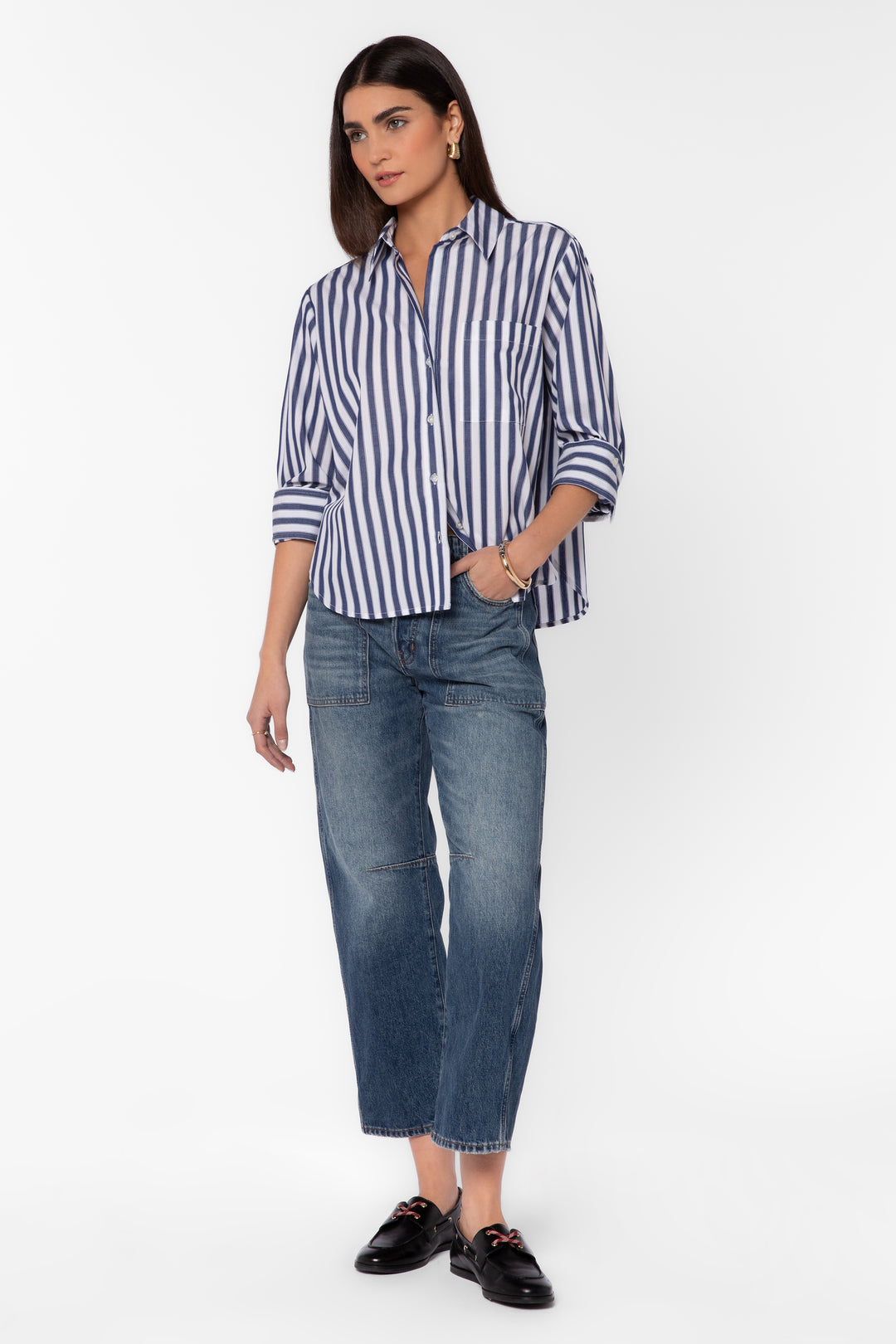 Valencia Indigo Stripe Cotton Shirt