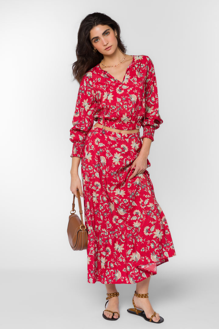 Vana Jacobean Floral Blouse - Tops - Velvet Heart Clothing