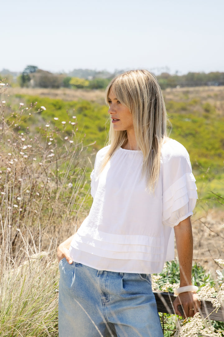 Tashia Optic White Top - Tops - Velvet Heart Clothing