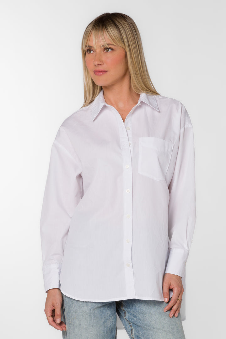 Waylon Optic White Shirt - Tops - Velvet Heart Clothing