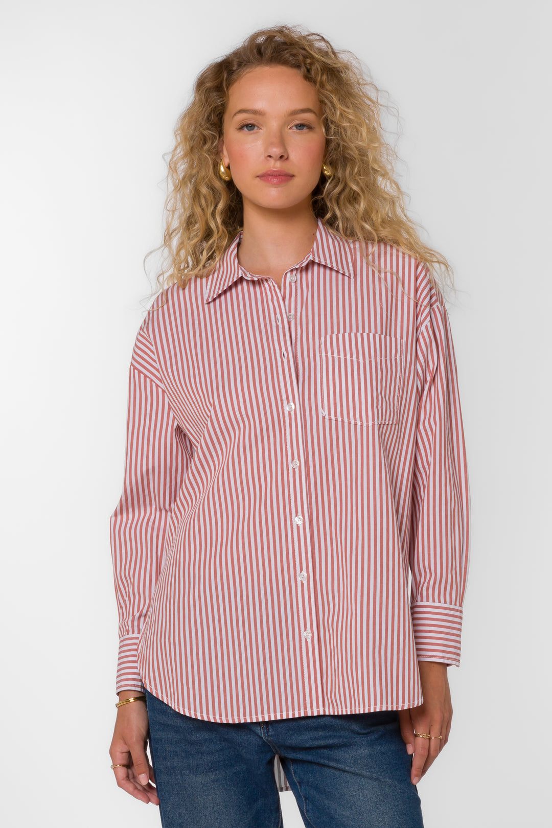 Waylor Pinecone Stripe Shirt - Tops - Velvet Heart Clothing