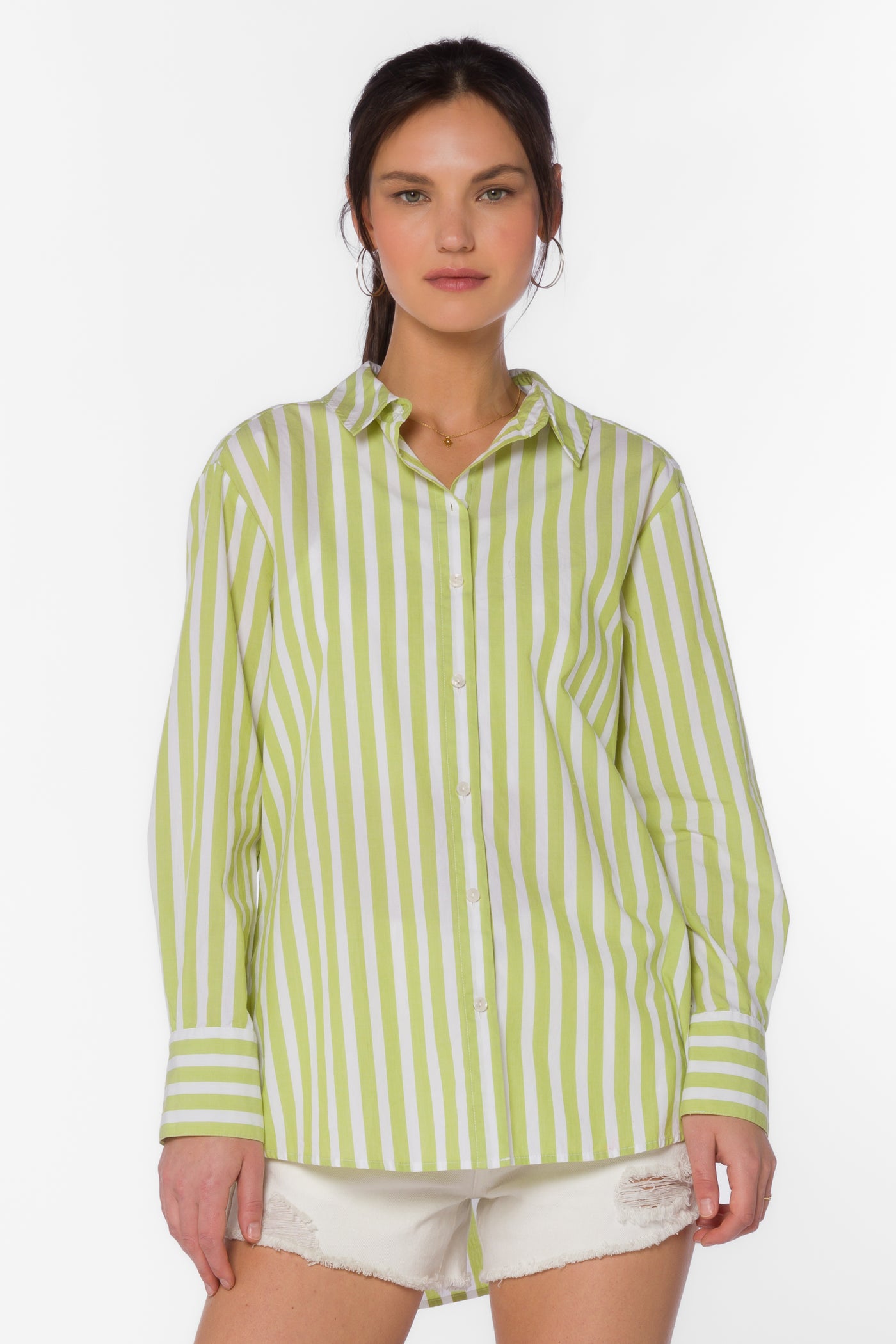 Westerly Citron White Stripe Shirt - Tops - Velvet Heart Clothing