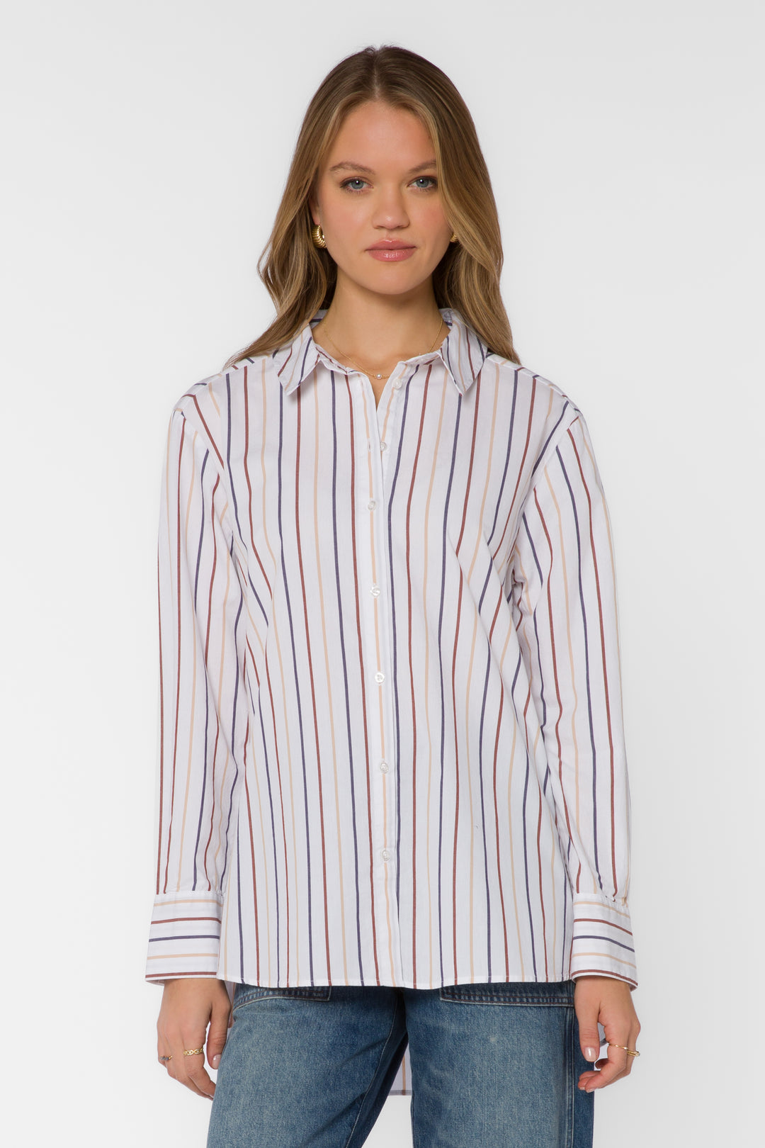 Westerly Blue Stripe Oversized Cotton Shirt