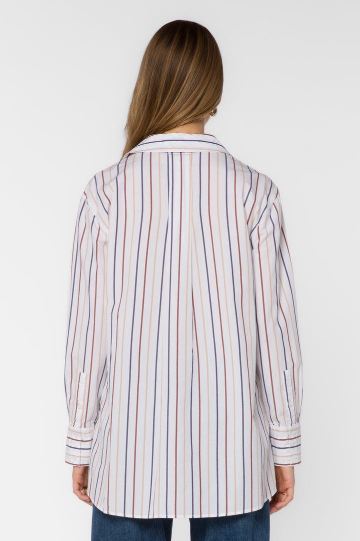 Westerly Blue Stripe Oversized Cotton Shirt