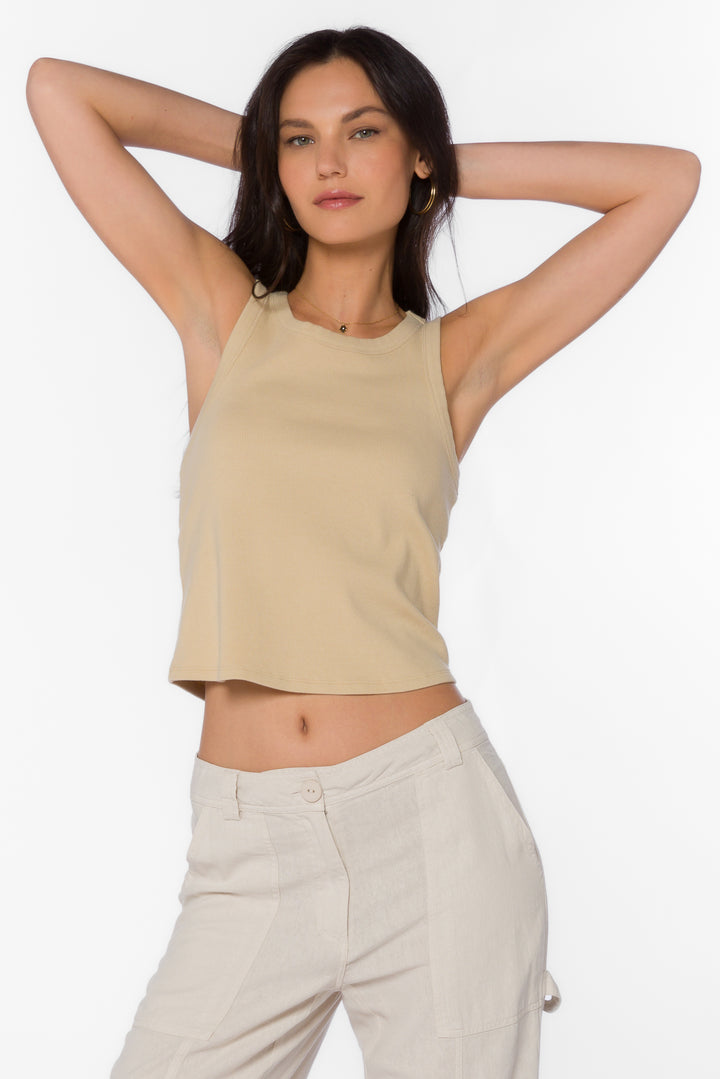 Weston Pale Khaki Top - Tops - Velvet Heart Clothing