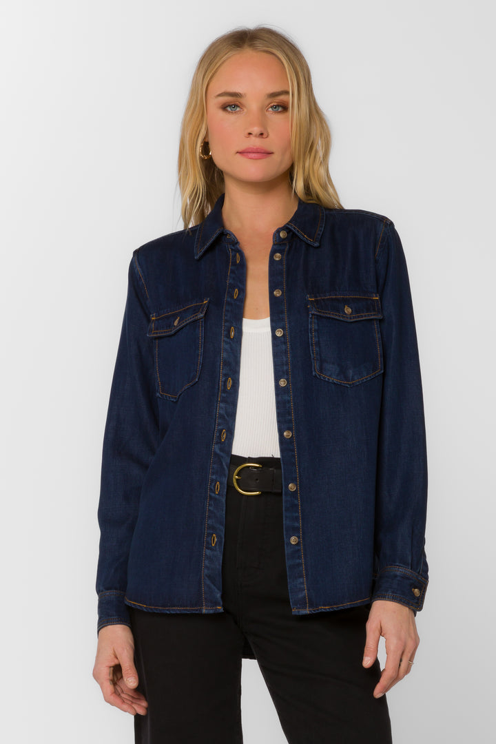 William Raw Blue Shirt - Tops - Velvet Heart Clothing