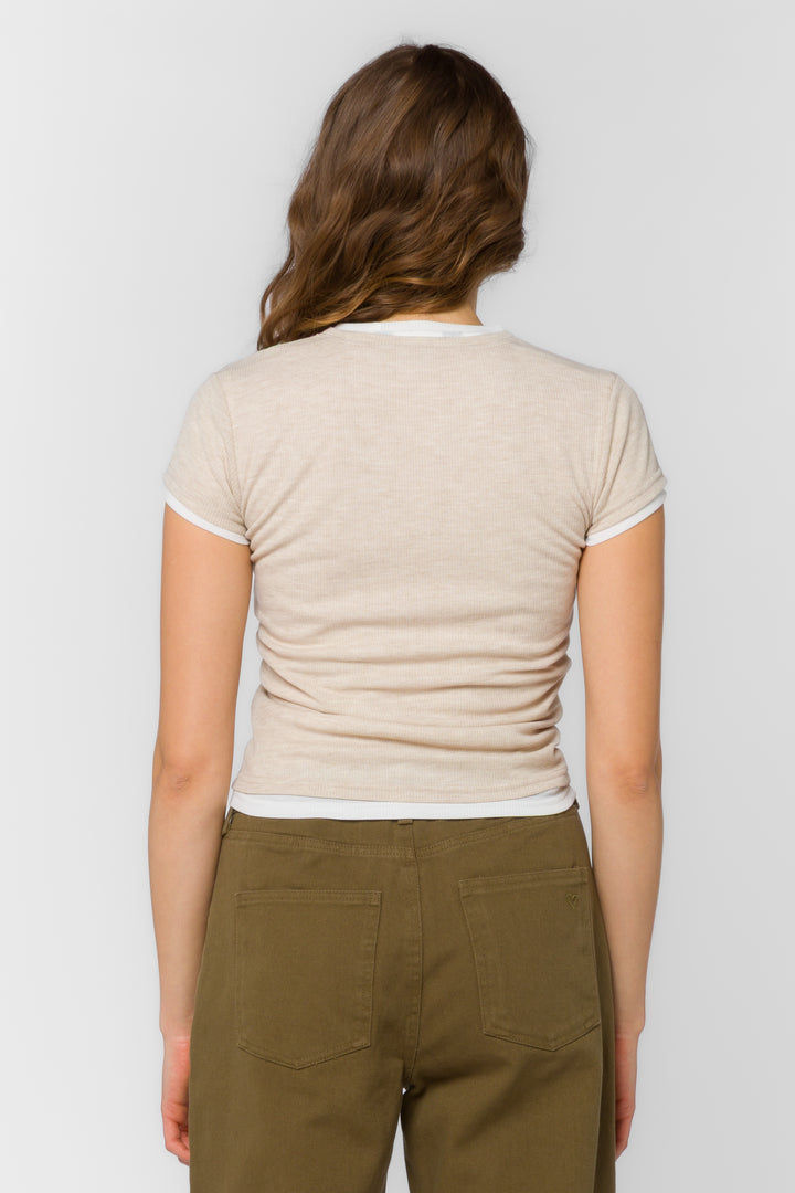 Zaira Sandstone Tee - Tops - Velvet Heart Clothing