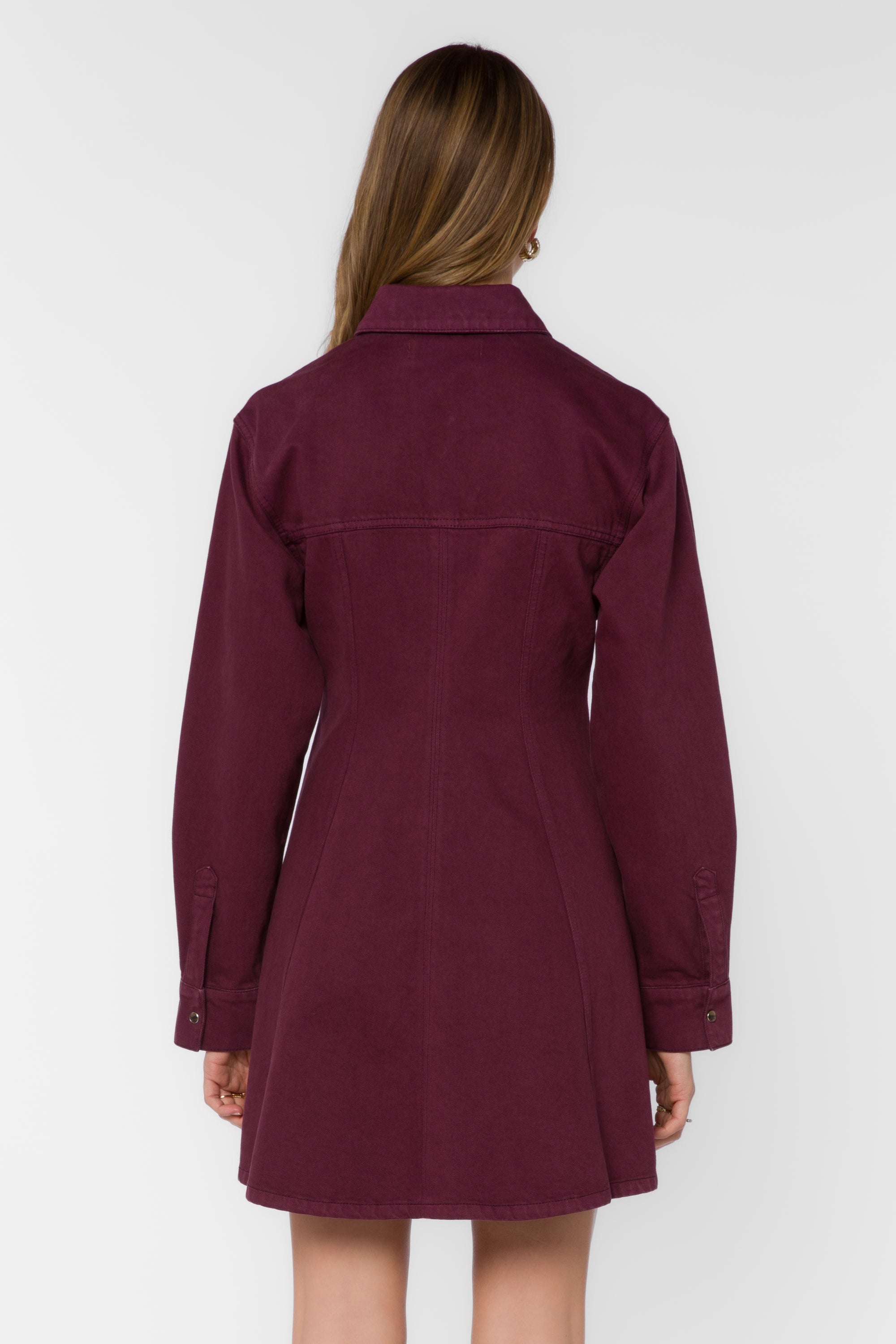 Zeana Plum Denim Mini Dress