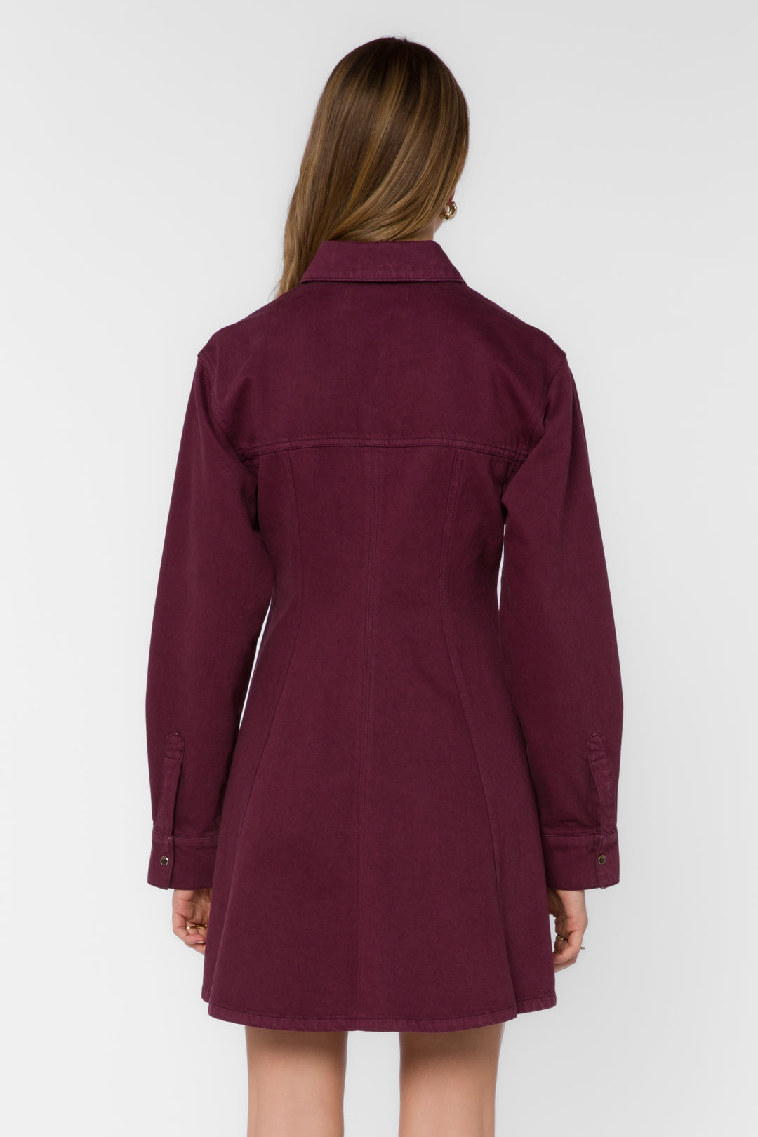 Zeana Plum Denim Mini Dress