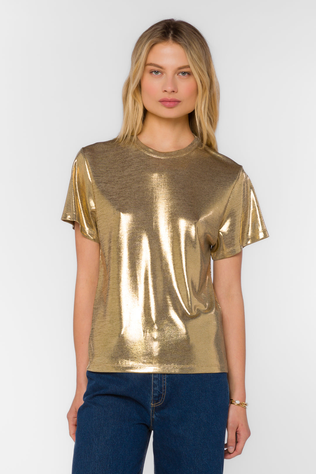 Zelda Gold Tee - Tops - Velvet Heart Clothing