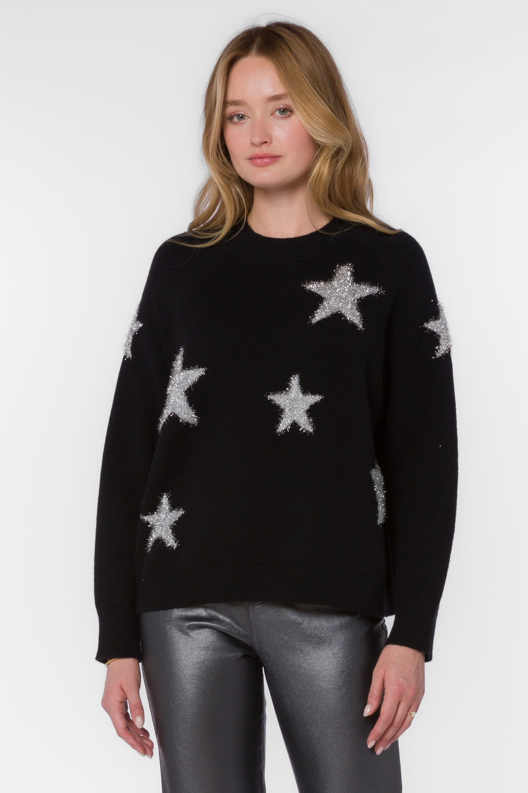 Zinnia Black Silver Star - Sweaters - Velvet Heart Clothing