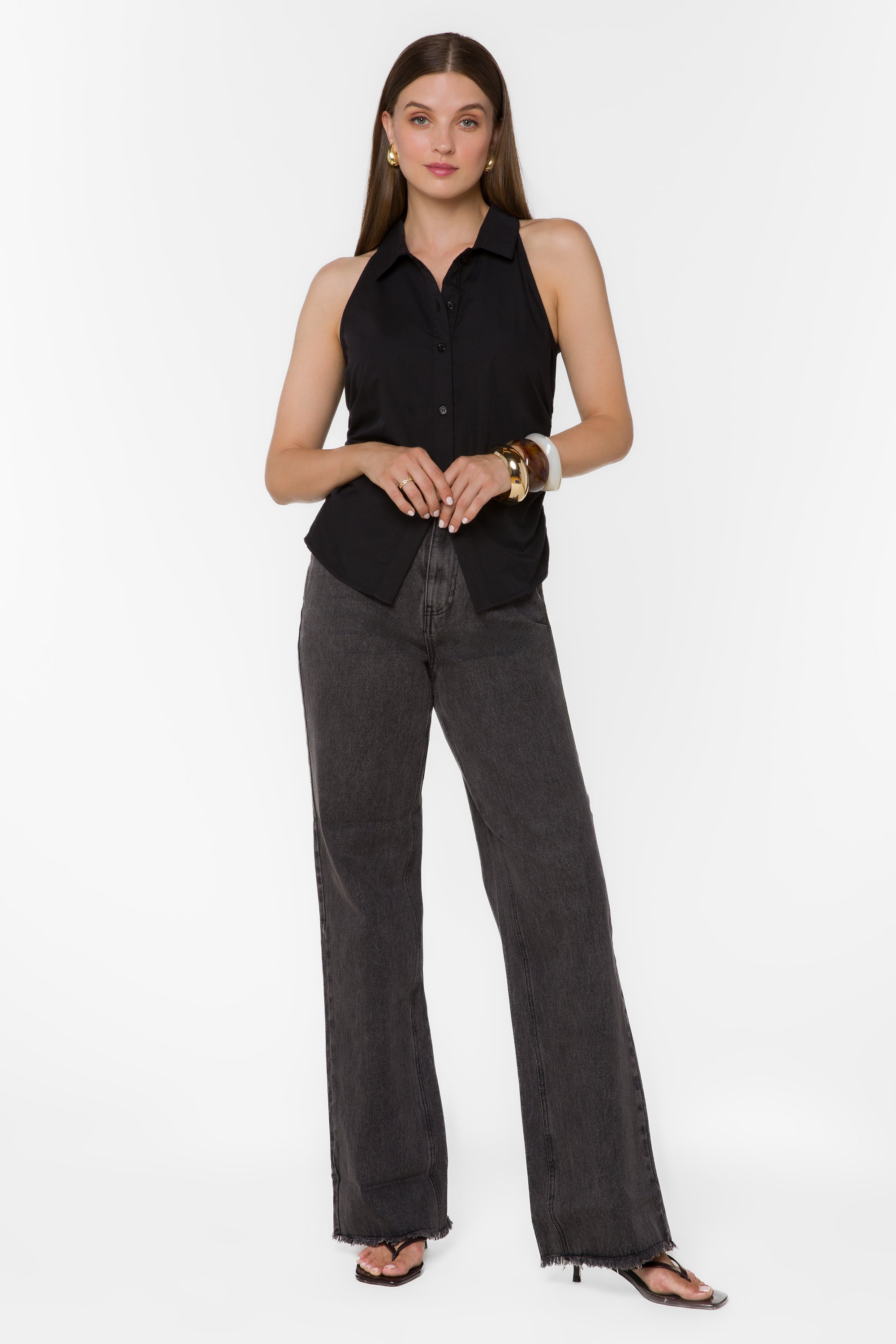 Zyra Black Shirt - Tops - Velvet Heart Clothing