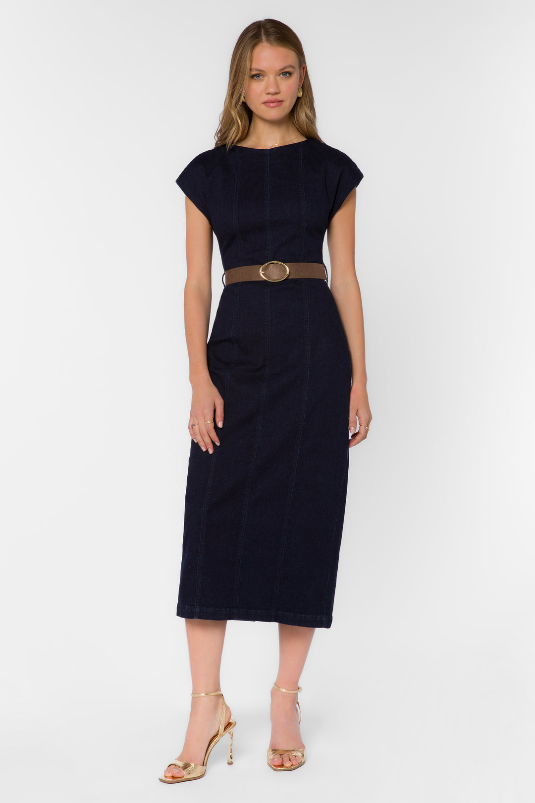 Zyri Indigo Denim Midi Dress