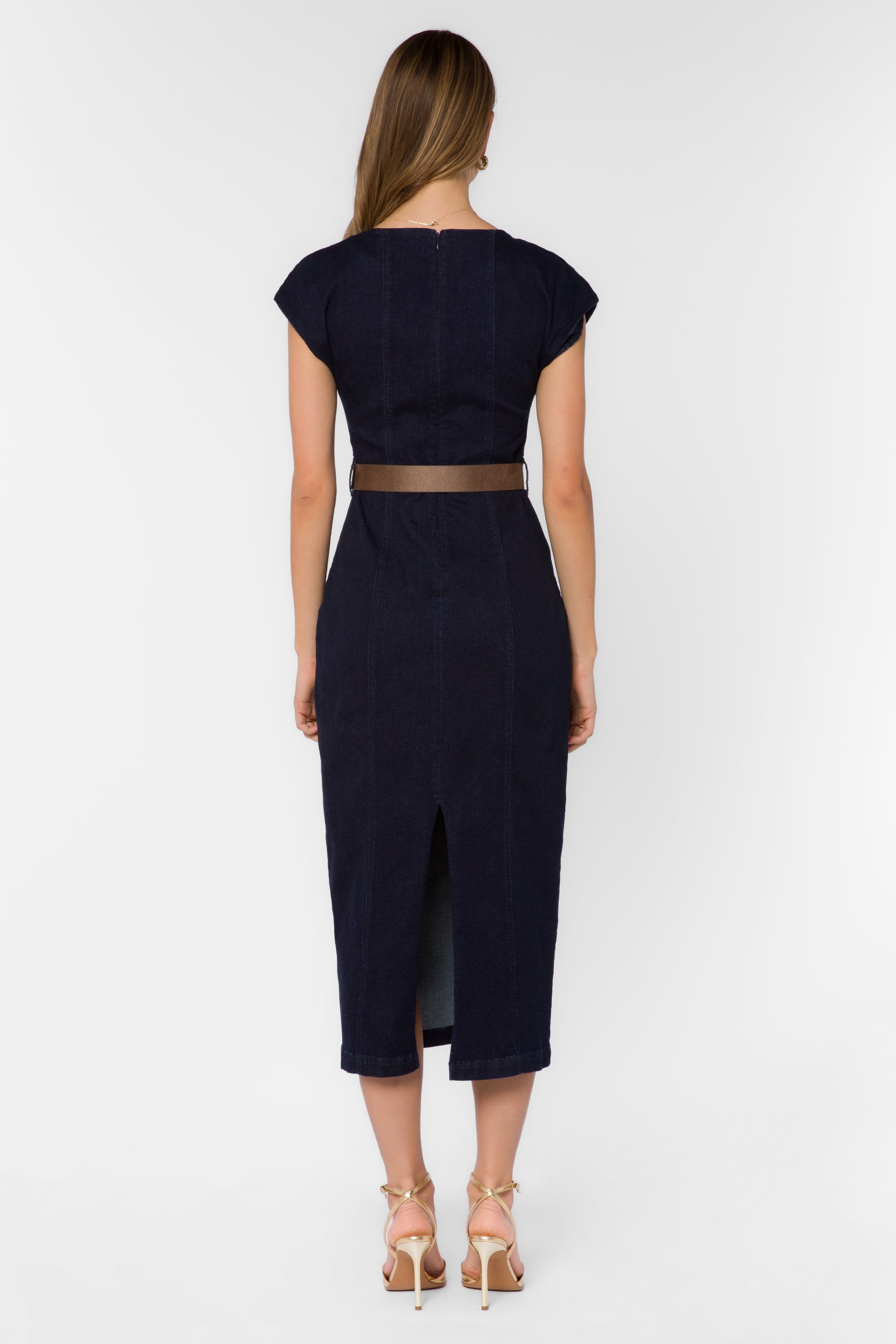 Zyri Indigo Denim Midi Dress