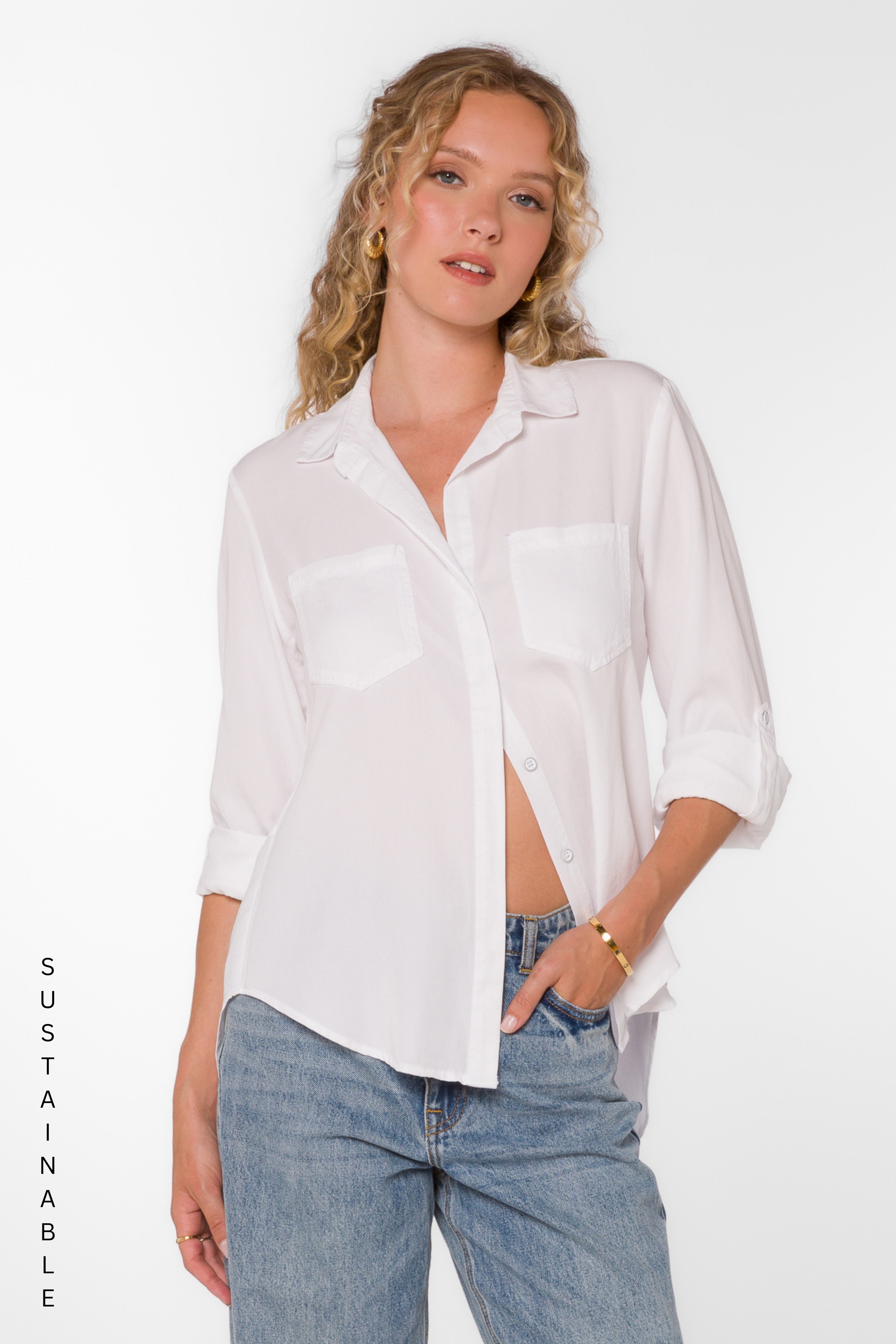 Riley Optic White Shirt – Velvet Heart Clothing