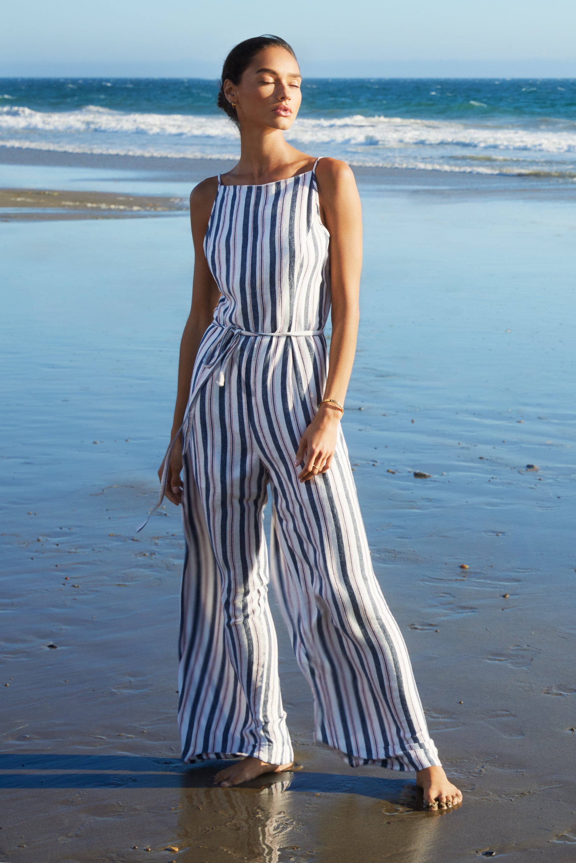 Brenna Blue Stripe Jumpsuit – Velvet Heart Clothing