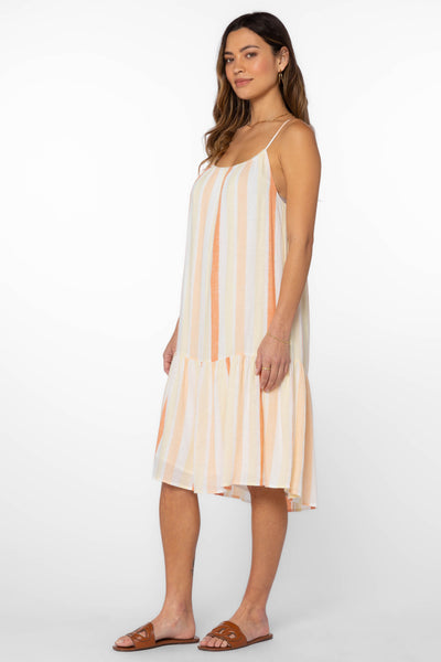 Amelie Orange Stripe Dress - Dresses - Velvet Heart Clothing