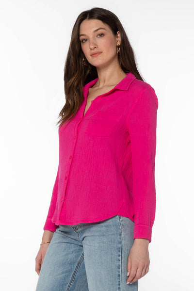 Bennett Pink Shirt - Tops - Velvet Heart Clothing