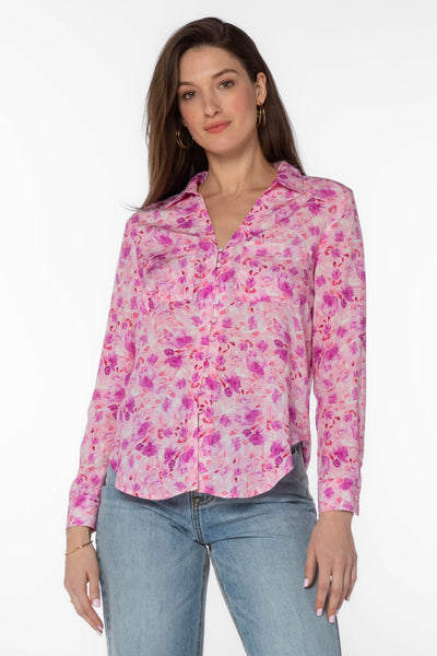 Eleni Pink Shirt - Tops - Velvet Heart Clothing