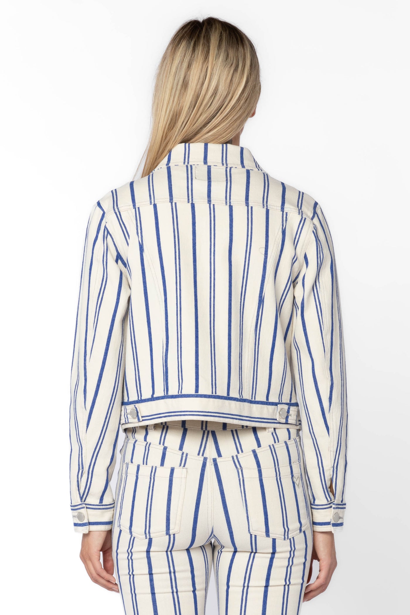 Gloria Blue Stripe Jacket - Jackets & Outerwear - Velvet Heart Clothing