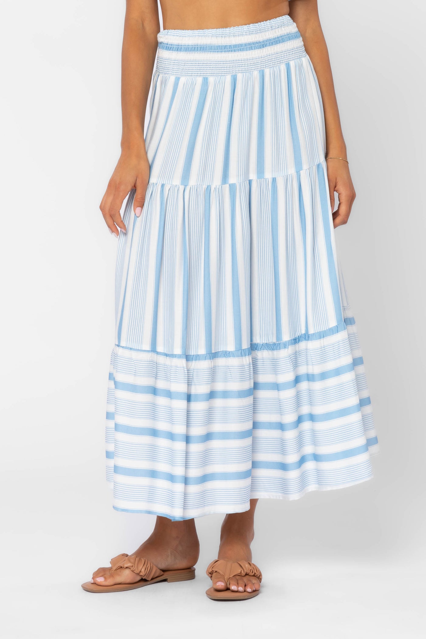 Irene Blue Stripe Skirt - Bottoms - Velvet Heart Clothing