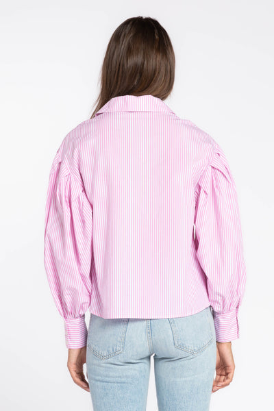 Jaslene Pink Stripe Shirt - Tops - Velvet Heart Clothing