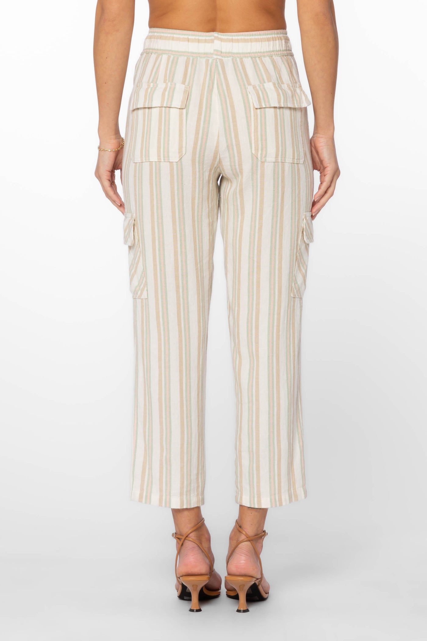 Lunay Sage Stripe Pants - Bottoms - Velvet Heart Clothing